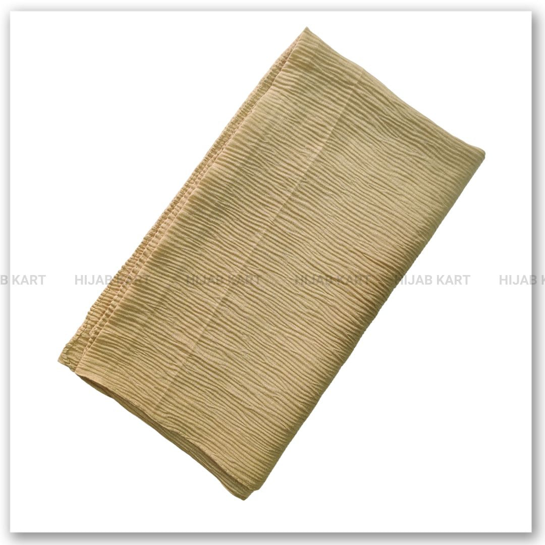 Cotton Crushed Hijab | Cotton Crinkled Hijab | Sand Color Hijab