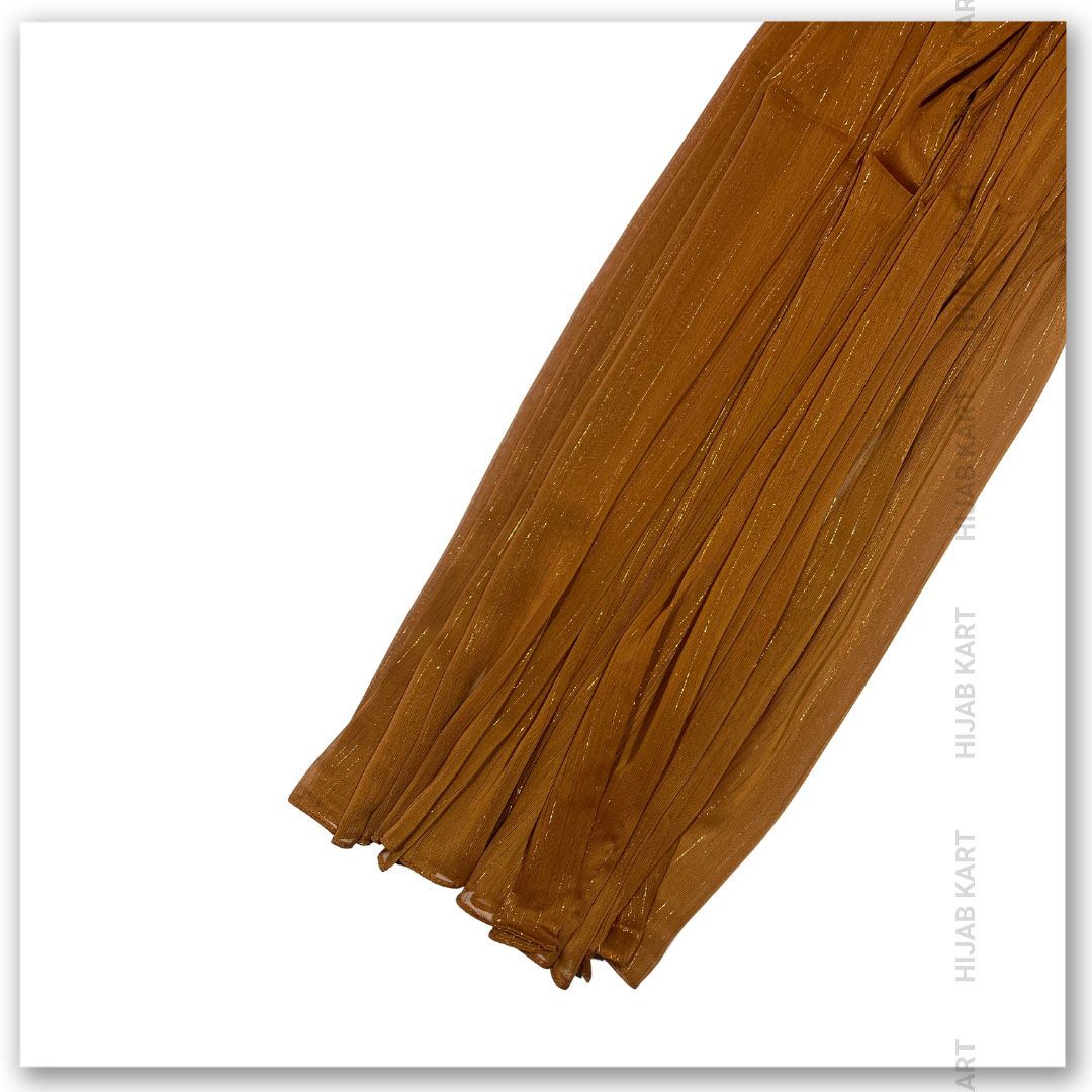 Georgette Shimmer Line Hijab- Copper