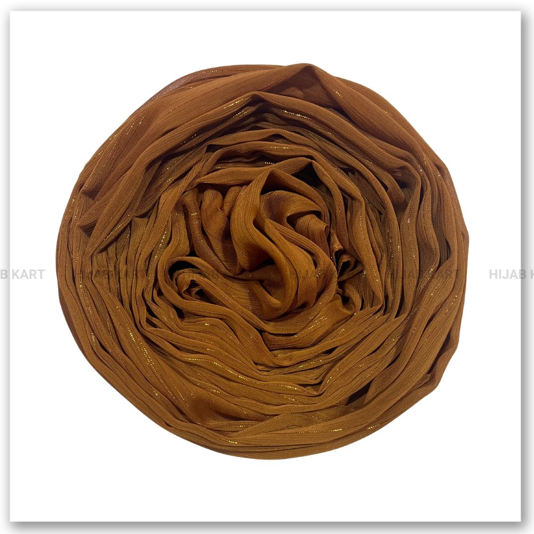 Georgette Shimmer Line Hijab- Copper