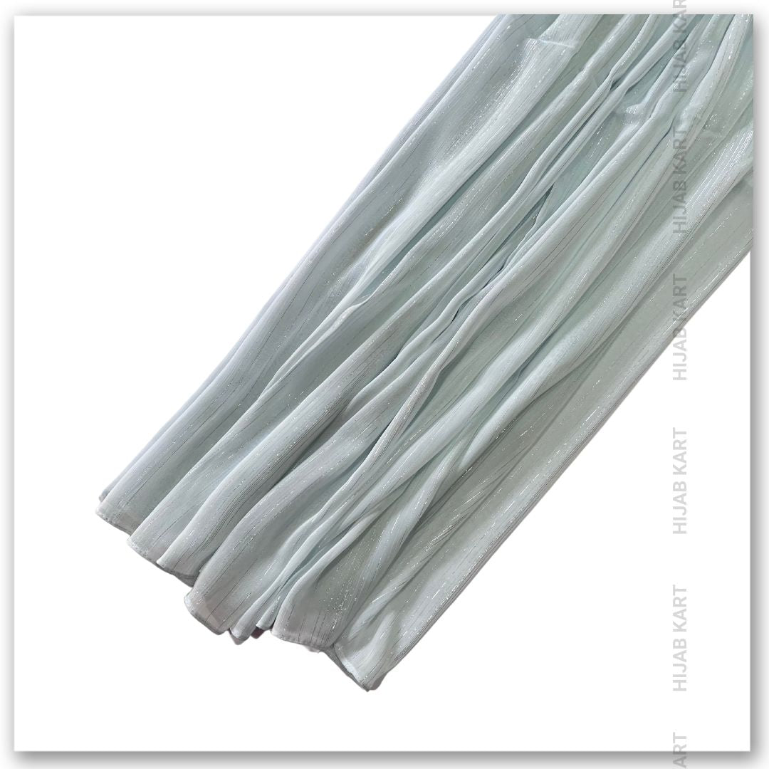 Georgette Shimmer Line Hijab- Light Mint