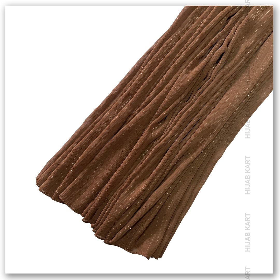 Georgette Shimmer Line Hijab- Coffee Brown