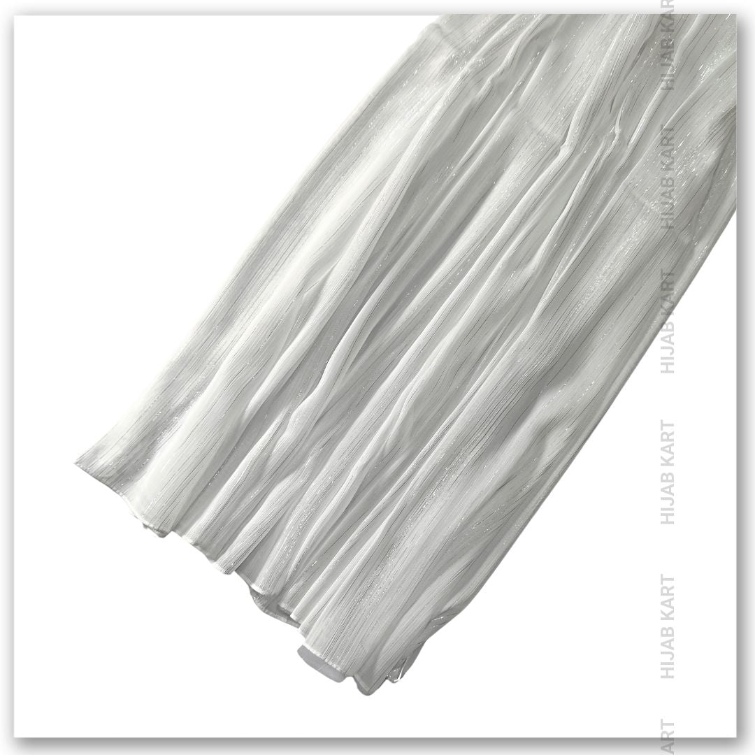 Georgette Shimmer Line Hijab- Snow White