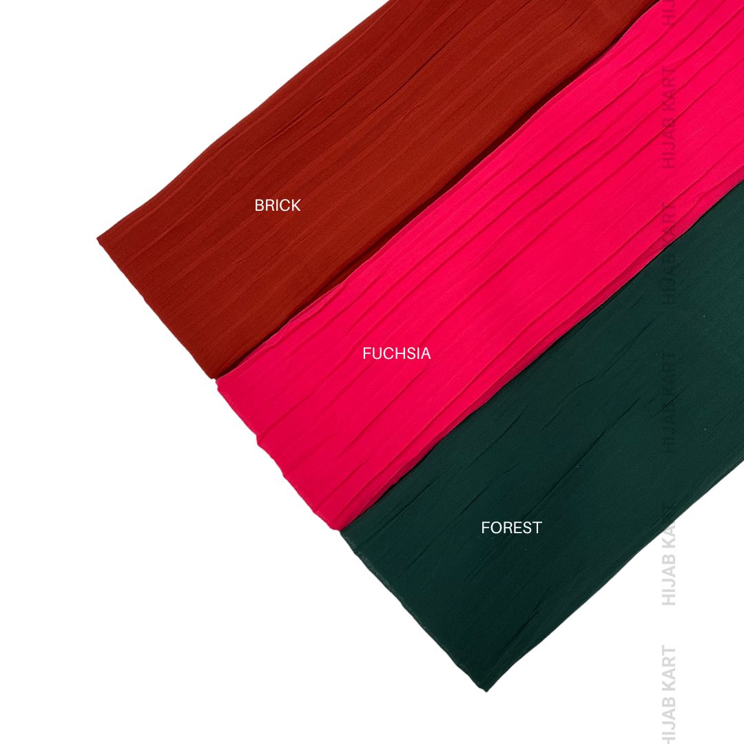 Wide Pleated Georgette Hijab