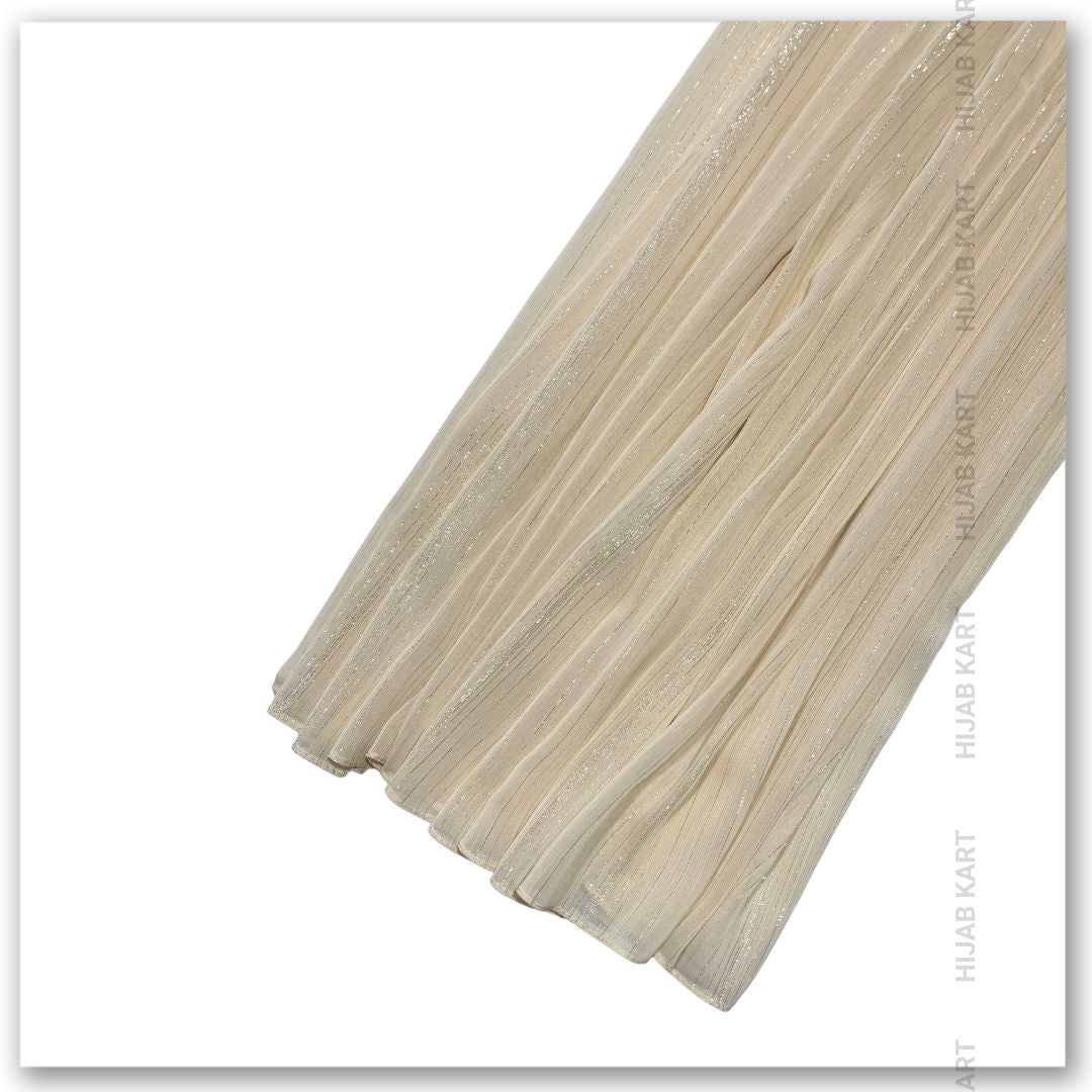 Georgette Shimmer Line Hijab- Cream