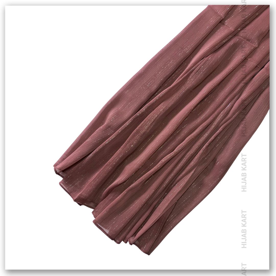 Georgette Shimmer Line Hijab- Rosewood