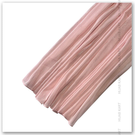 Georgette Shimmer Line Hijab- Rose Pink