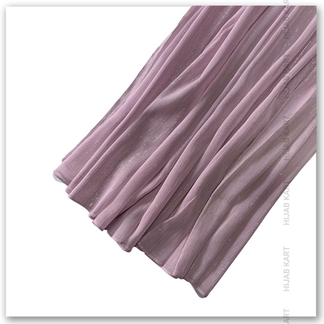 Georgette Shimmer Line Hijab- Onion Pink