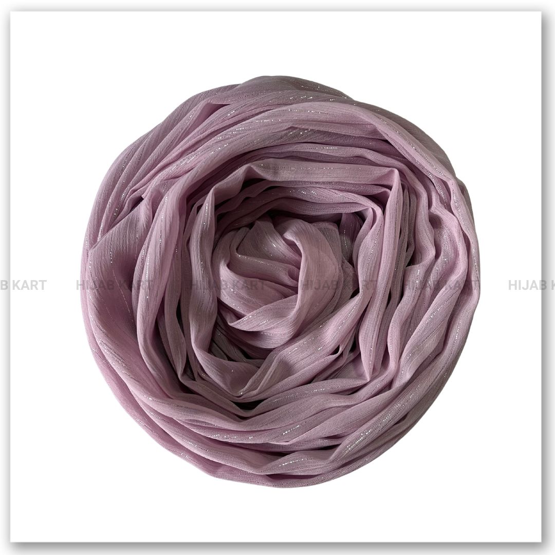 Georgette Shimmer Line Hijab- Onion Pink