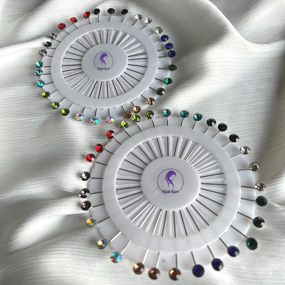 Crystal Straight Hijab Pins (Set of 30)