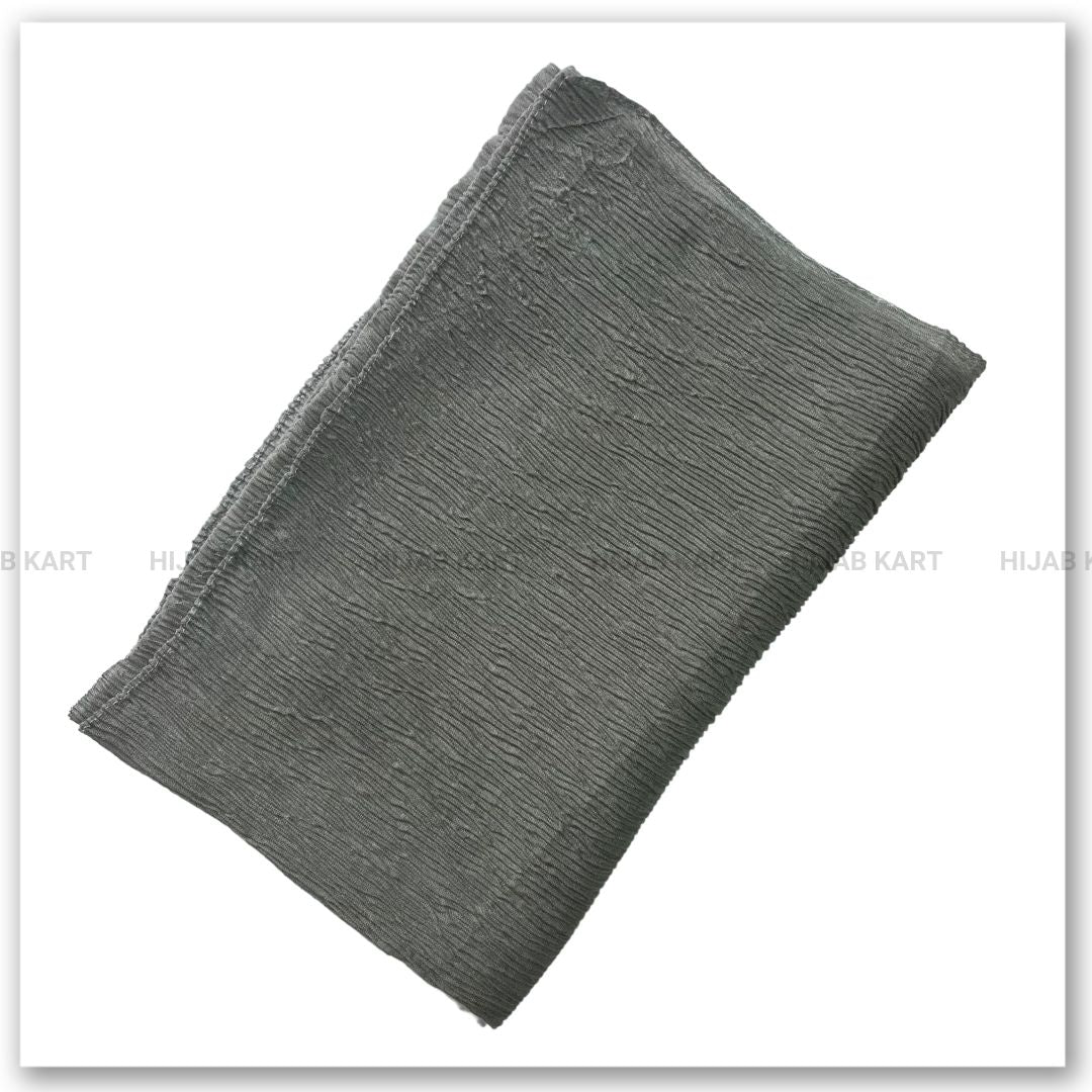 Cotton Crushed Hijab | Cotton Crinkled Hijab | Steel Color Hijab