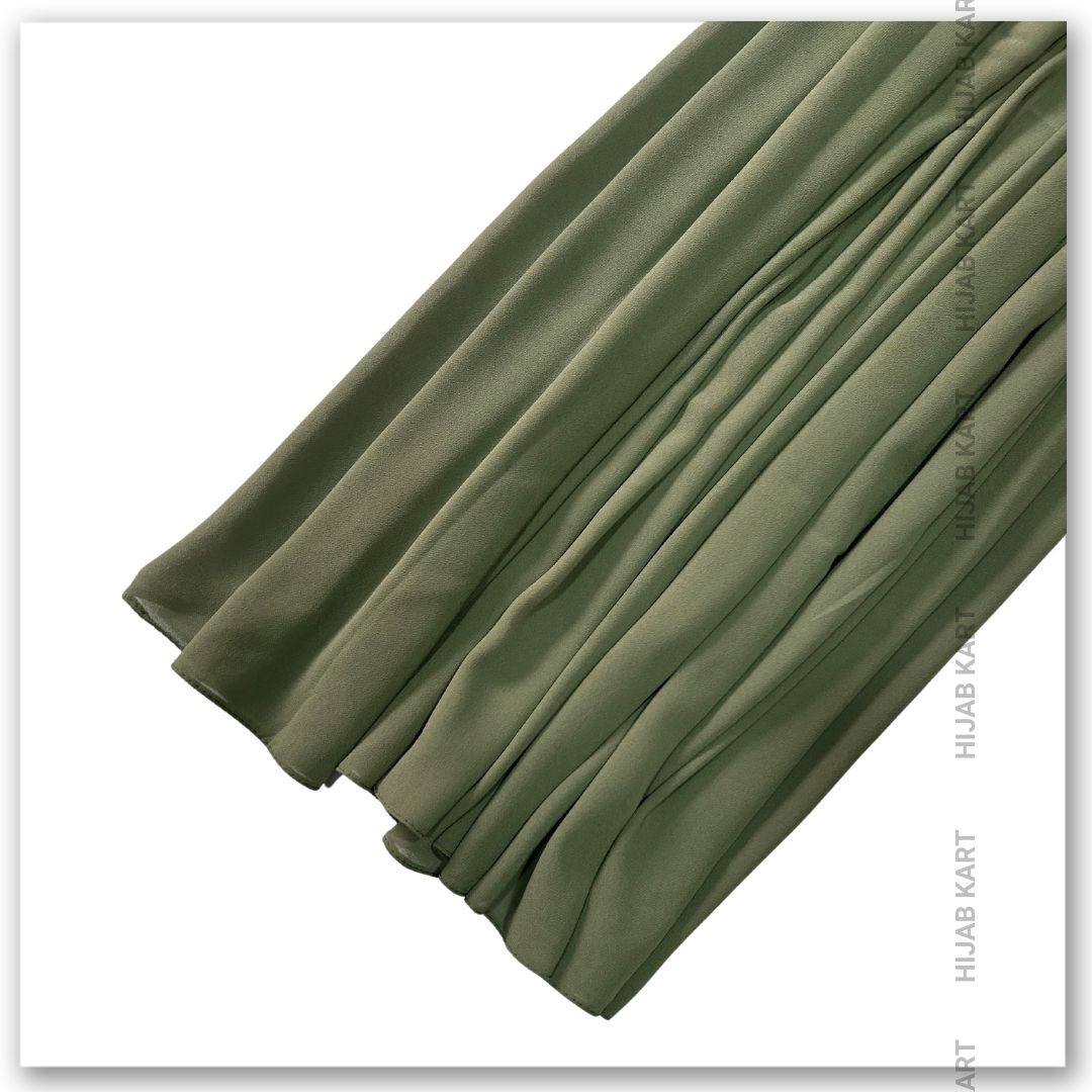 Premium Malaysian Georgette Hijab- Olive Green