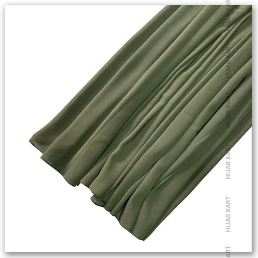 Premium Malaysian Georgette Hijab- Olive Green