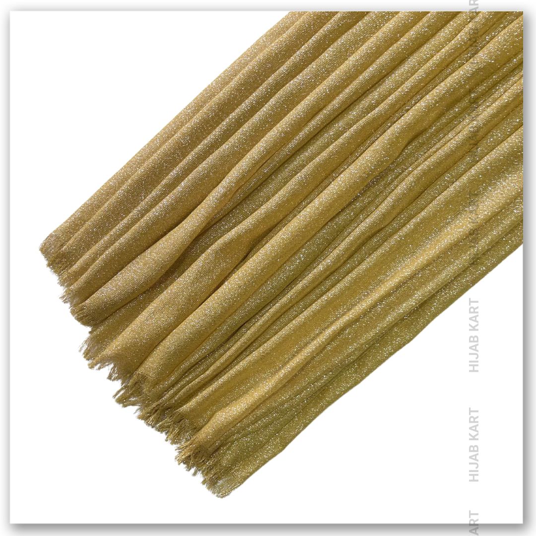 Golden Cotton Shimmer Hijab | Party & Wedding Wear Cotton Hijab | Summer Hijab
