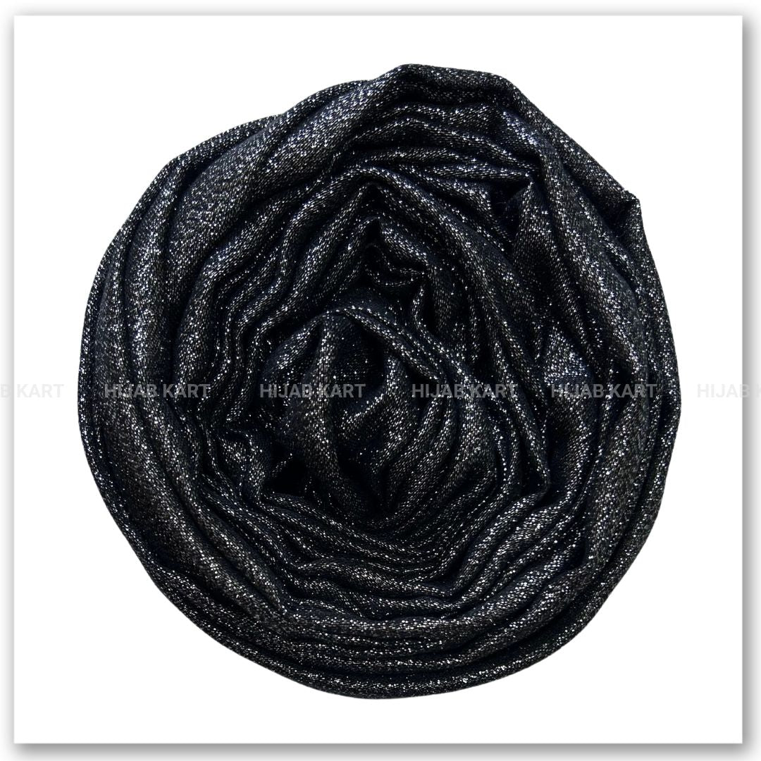 Black Cotton Shimmer Hijab | Party & Wedding Wear Cotton Hijab | Summer Hijab