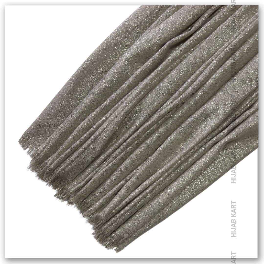 Cement Cotton Shimmer Hijab | Party & Wedding Wear Cotton Hijab | Summer Hijab