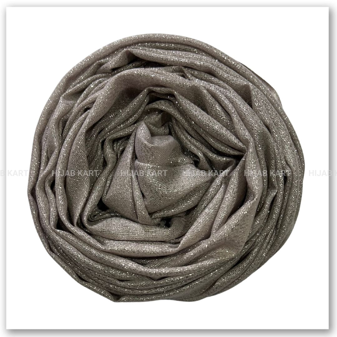 Cement Cotton Shimmer Hijab | Party & Wedding Wear Cotton Hijab | Summer Hijab