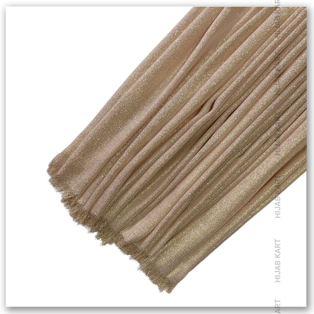 Golden Cotton Shimmer Hijab | Party & Wedding Wear Cotton Hijab | Summer Hijab