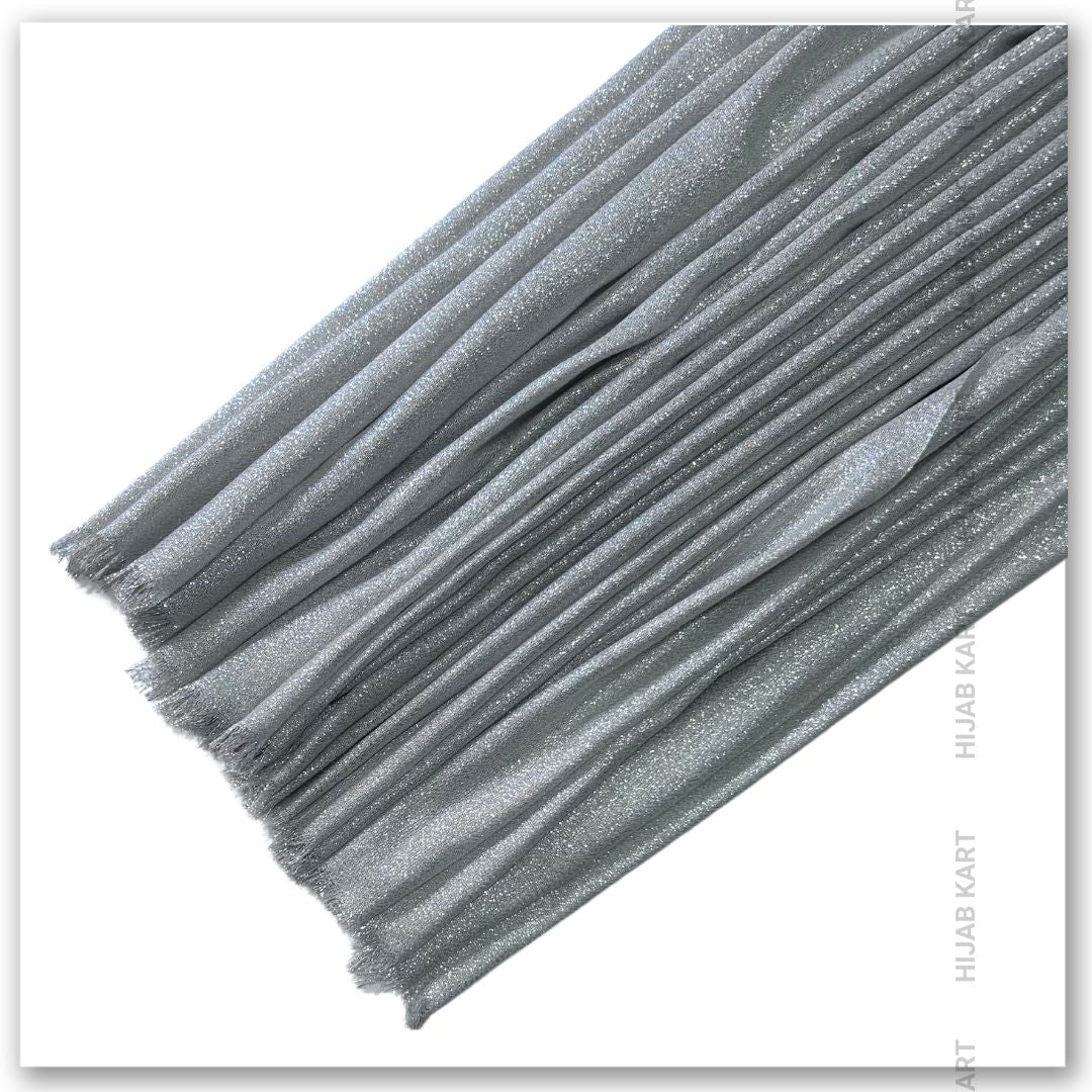 Silver Cotton Shimmer Hijab | Party & Wedding Wear Cotton Hijab | Summer Hijab