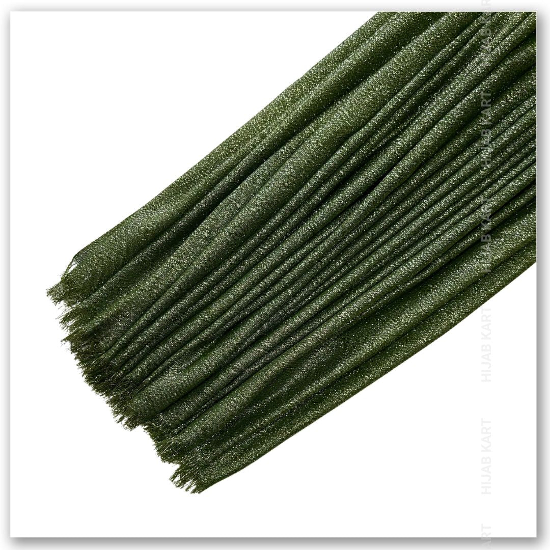 Green Cotton Shimmer Hijab | Party & Wedding Wear Cotton Hijab | Summer Hijab