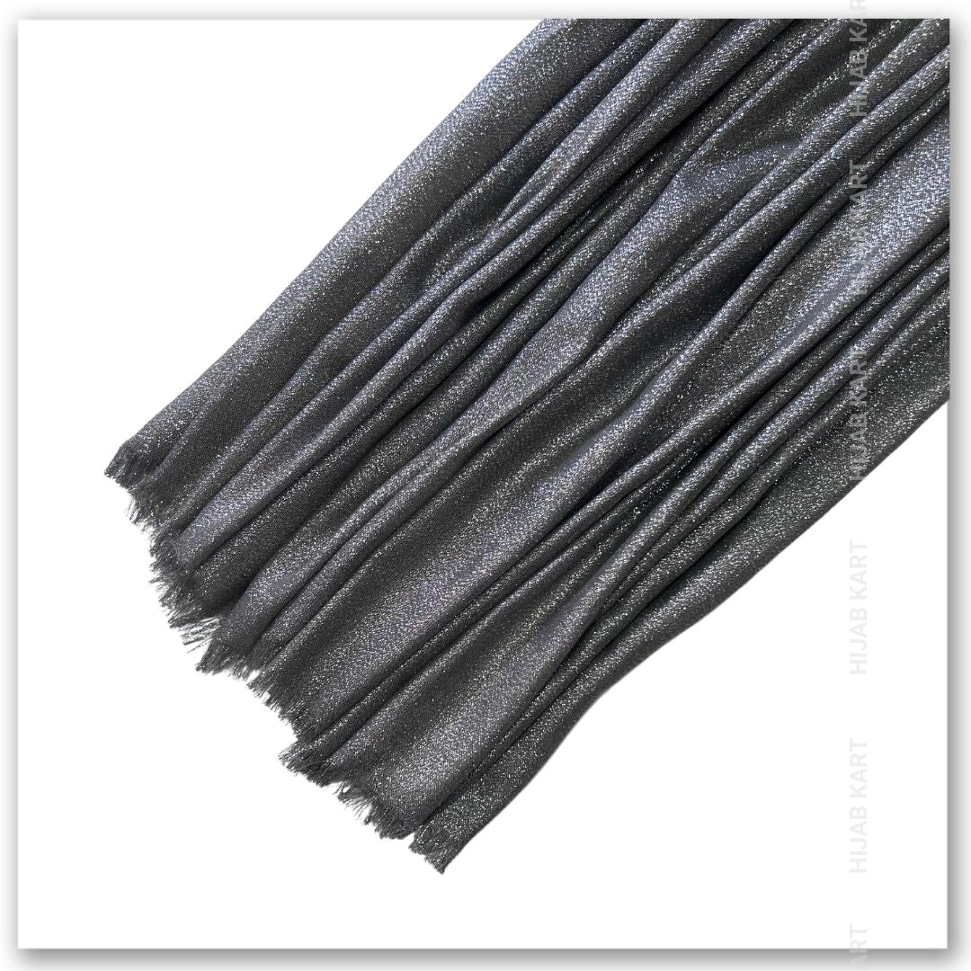 Grey Cotton Shimmer Hijab | Party & Wedding Wear Cotton Hijab | Summer Hijab