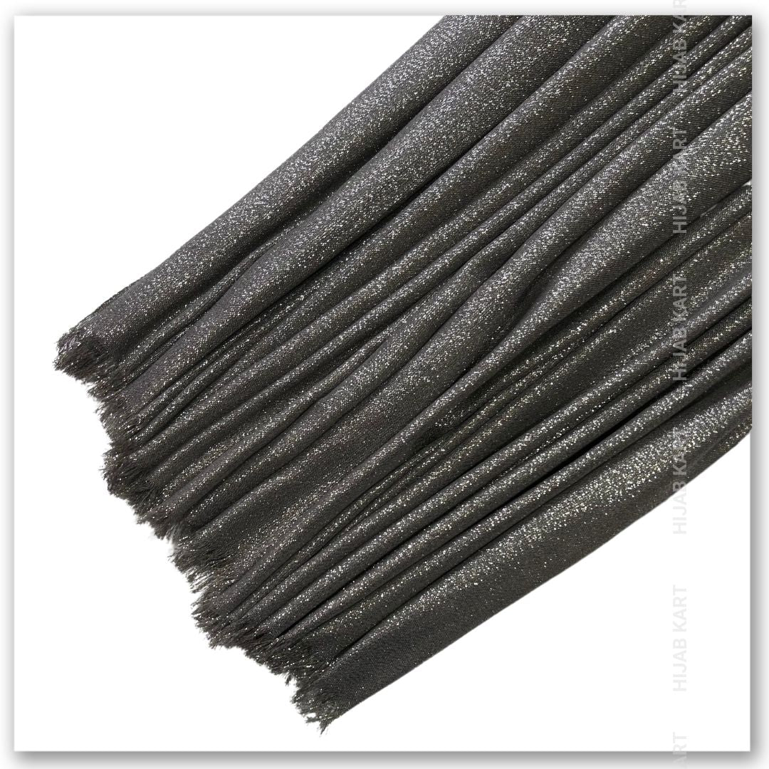 Charcoal Cotton Shimmer Hijab | Party & Wedding Wear Cotton Hijab | Summer Hijab