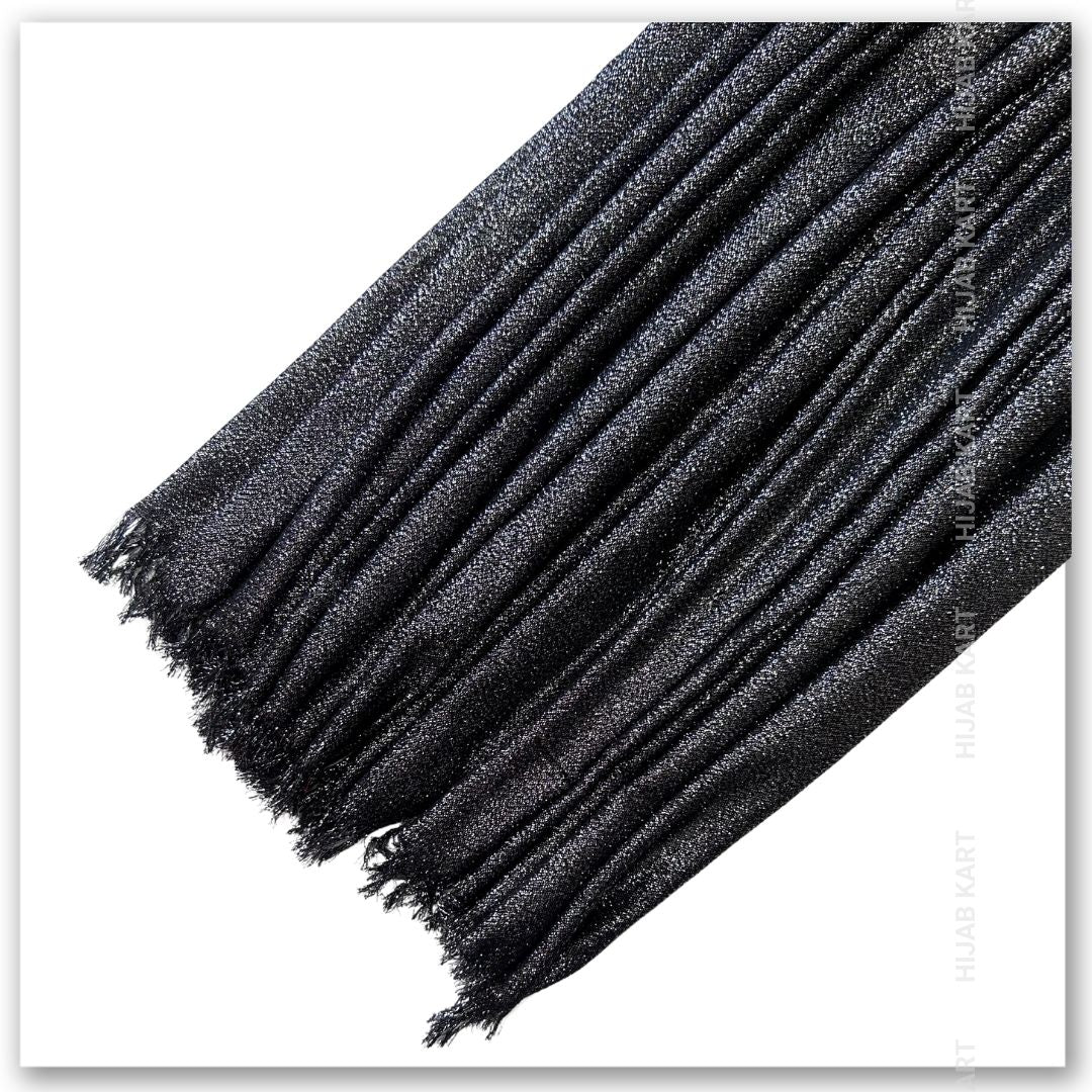 Black Cotton Shimmer Hijab | Party & Wedding Wear Cotton Hijab | Summer Hijab
