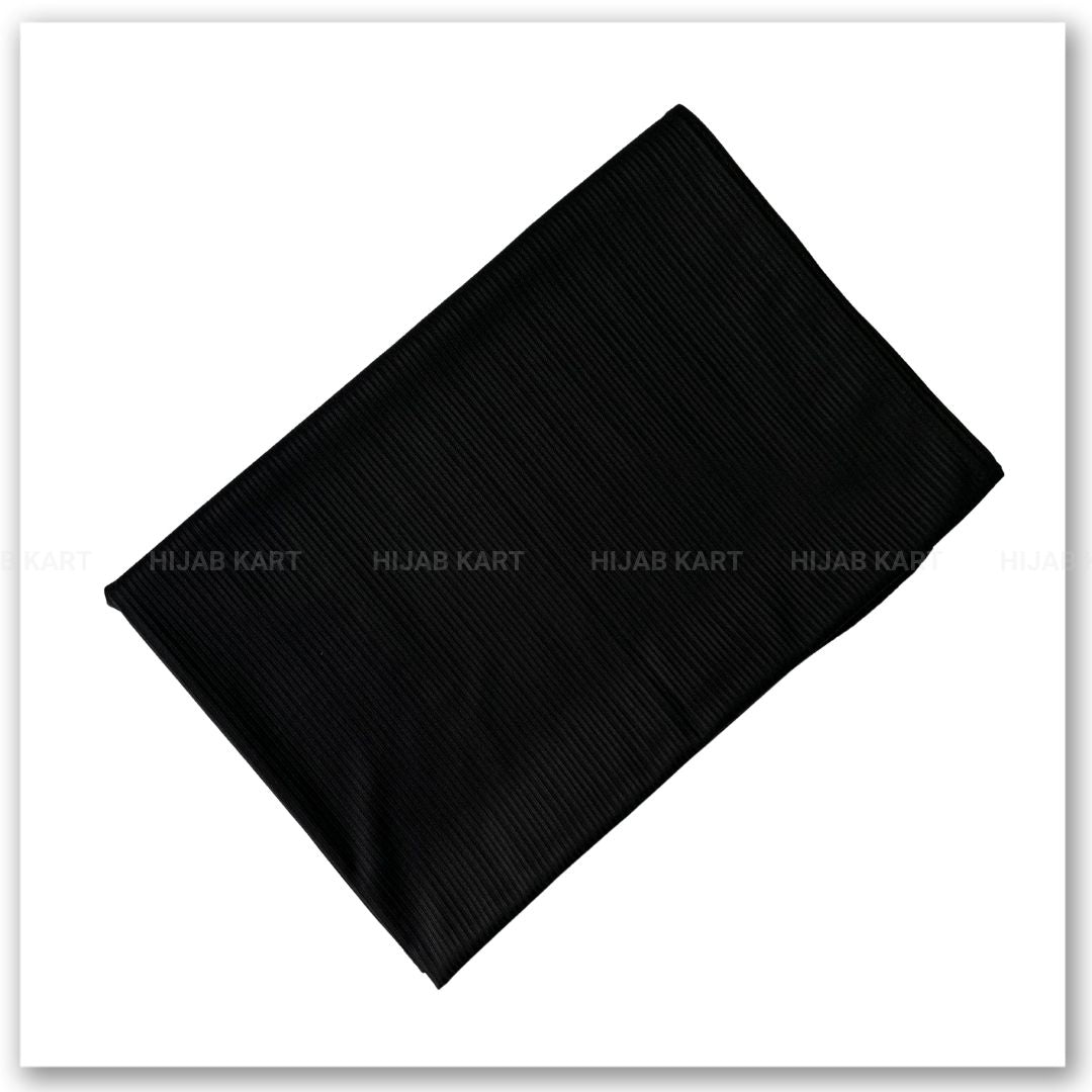 Black - Premium Ribbed Jersey Hijab