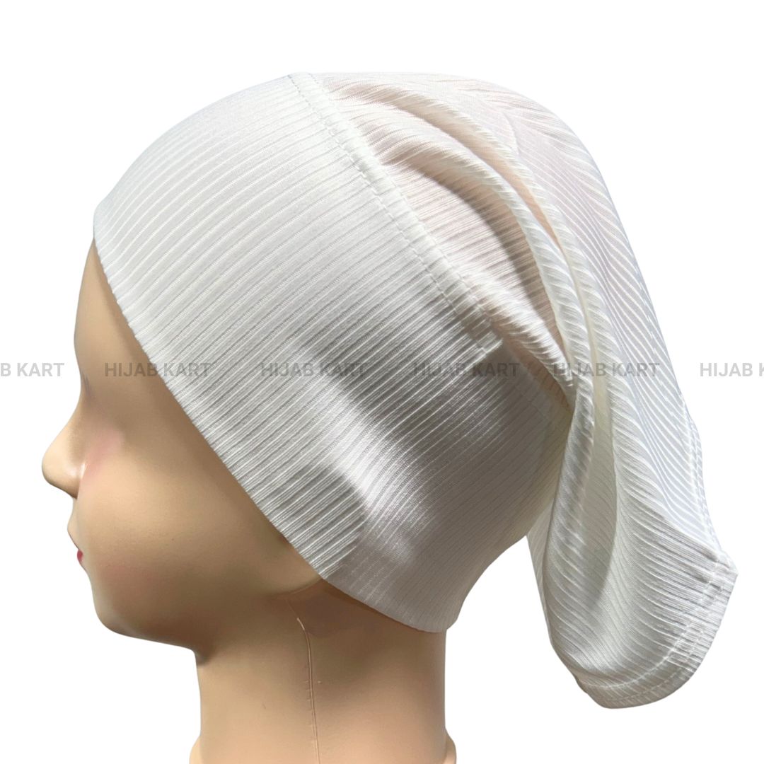 Luxe Ribbed Hijab Undercap-Off-White