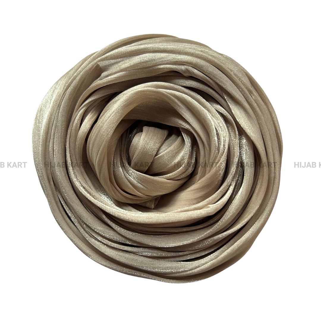 Champagne Gold- Flowy Organza Shimmer Hijab