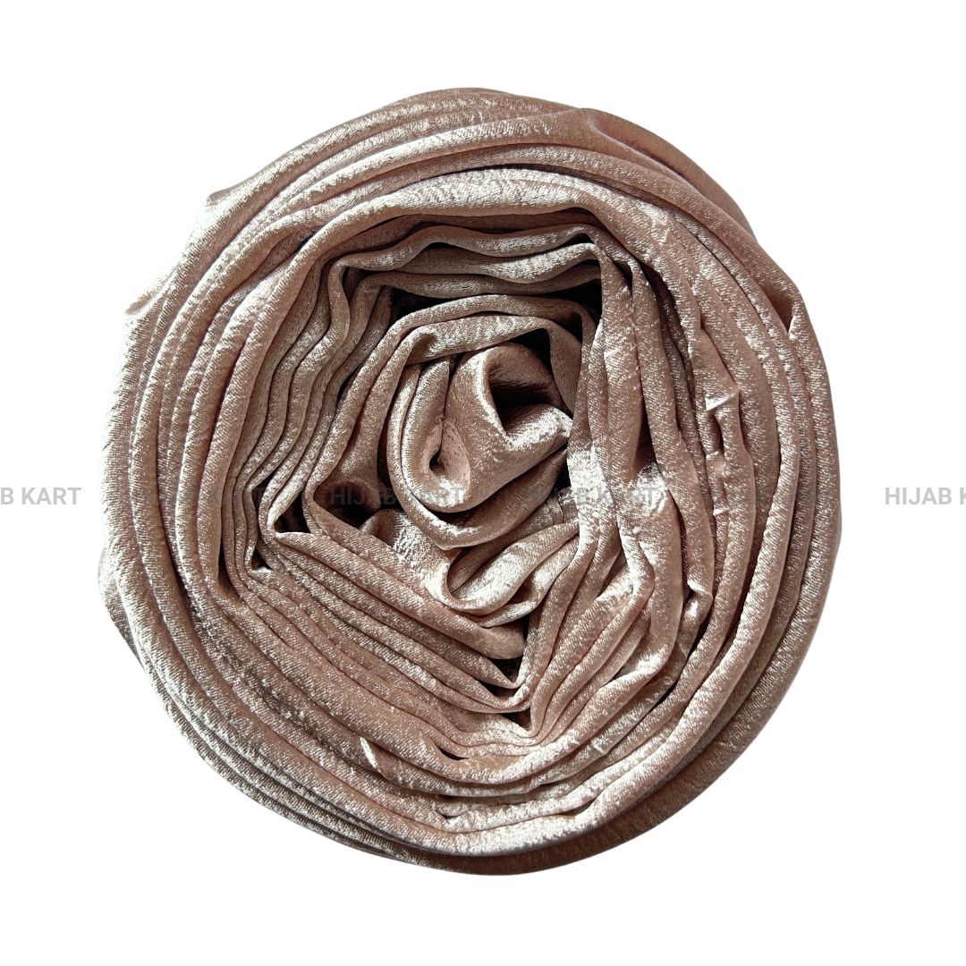 Blush Champagne- Luxe Shimmer Crushed Satin Hijab