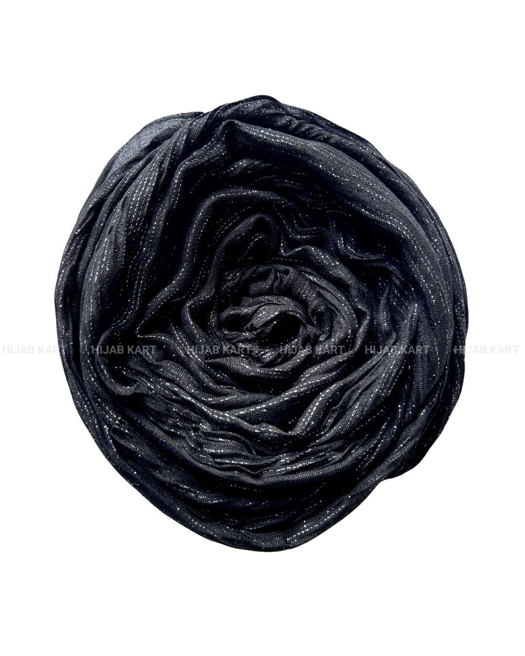 Rich Black- Cotton Shimmer Crushed Hijab