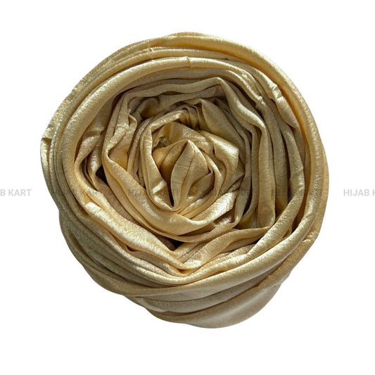 Pearl Gold- Luxe Shimmer Crushed Satin Hijab