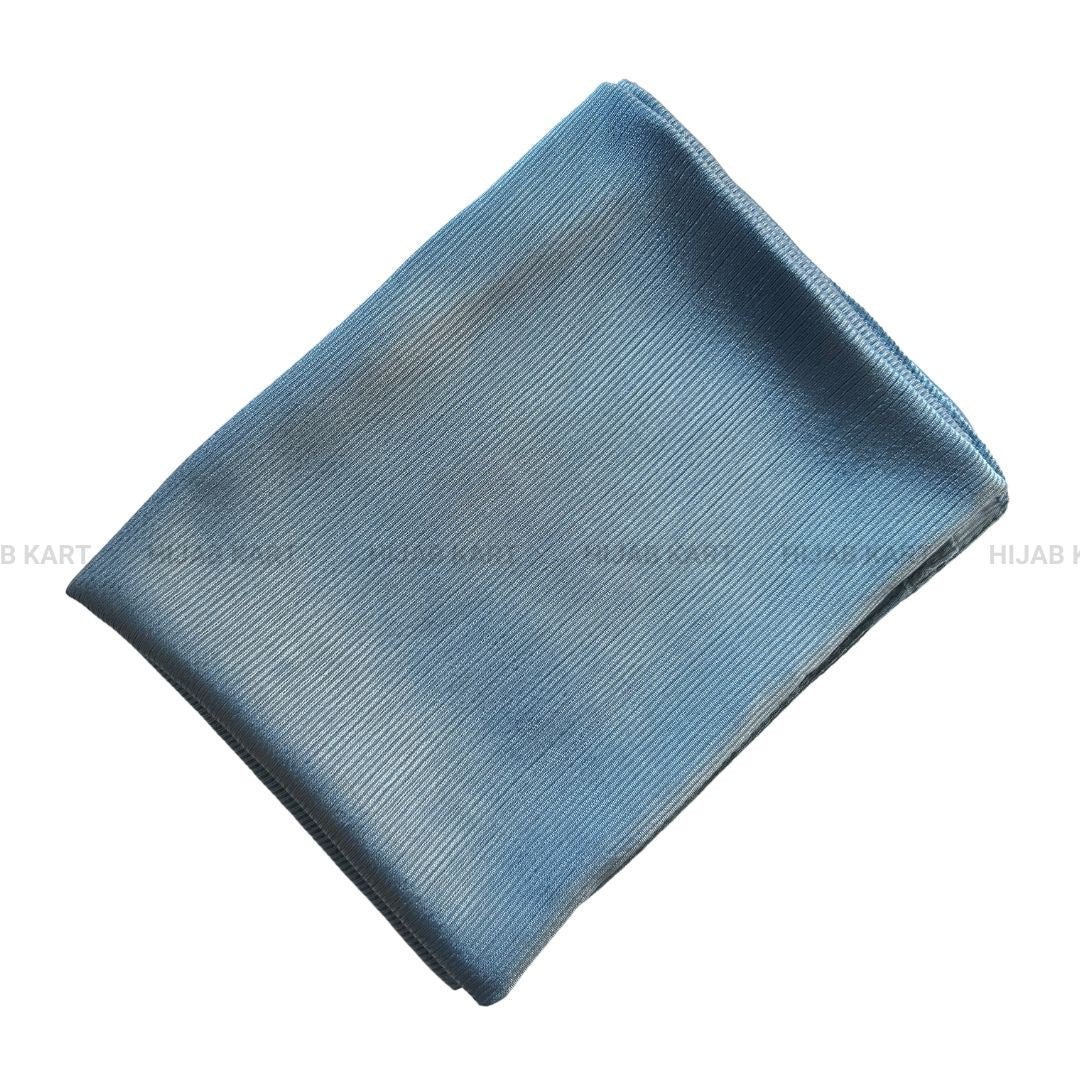 Baby Blue- Ribbed Caramel Satin Hijab