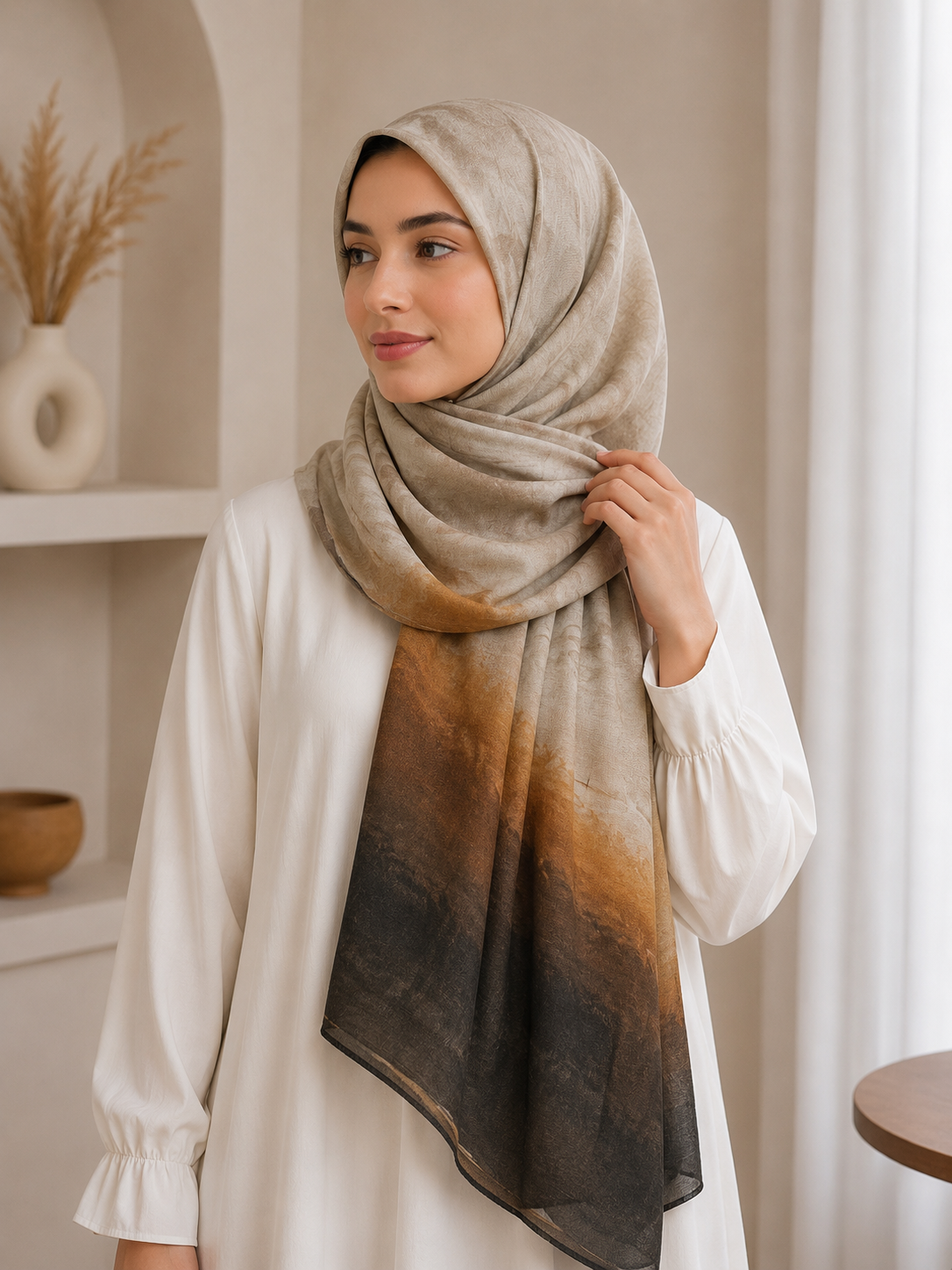 Desert Dusk- Modal Cotton Marble Print Hijab