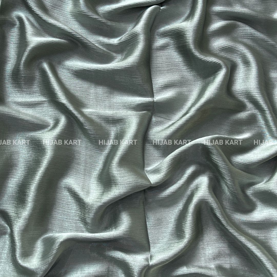 Textured Crepe Satin Hijab- Sage Mist