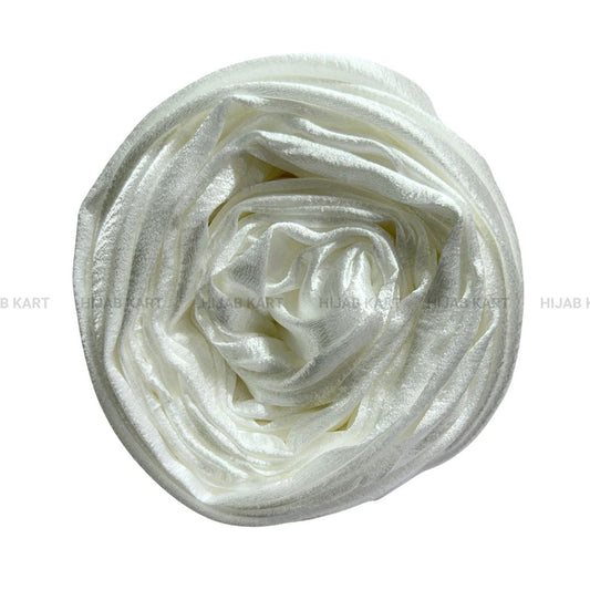 Off-White- Luxe Shimmer Crushed Satin Hijab