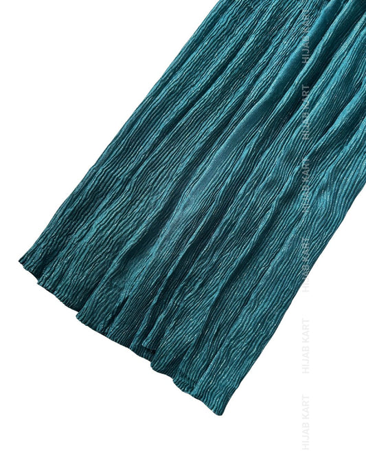 Teal Green- Cotton Shimmer Crushed Hijab