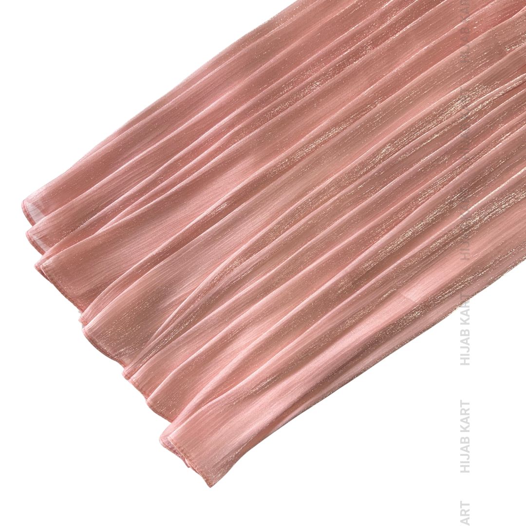 Peach Coral- Flowy Organza Shimmer Hijab