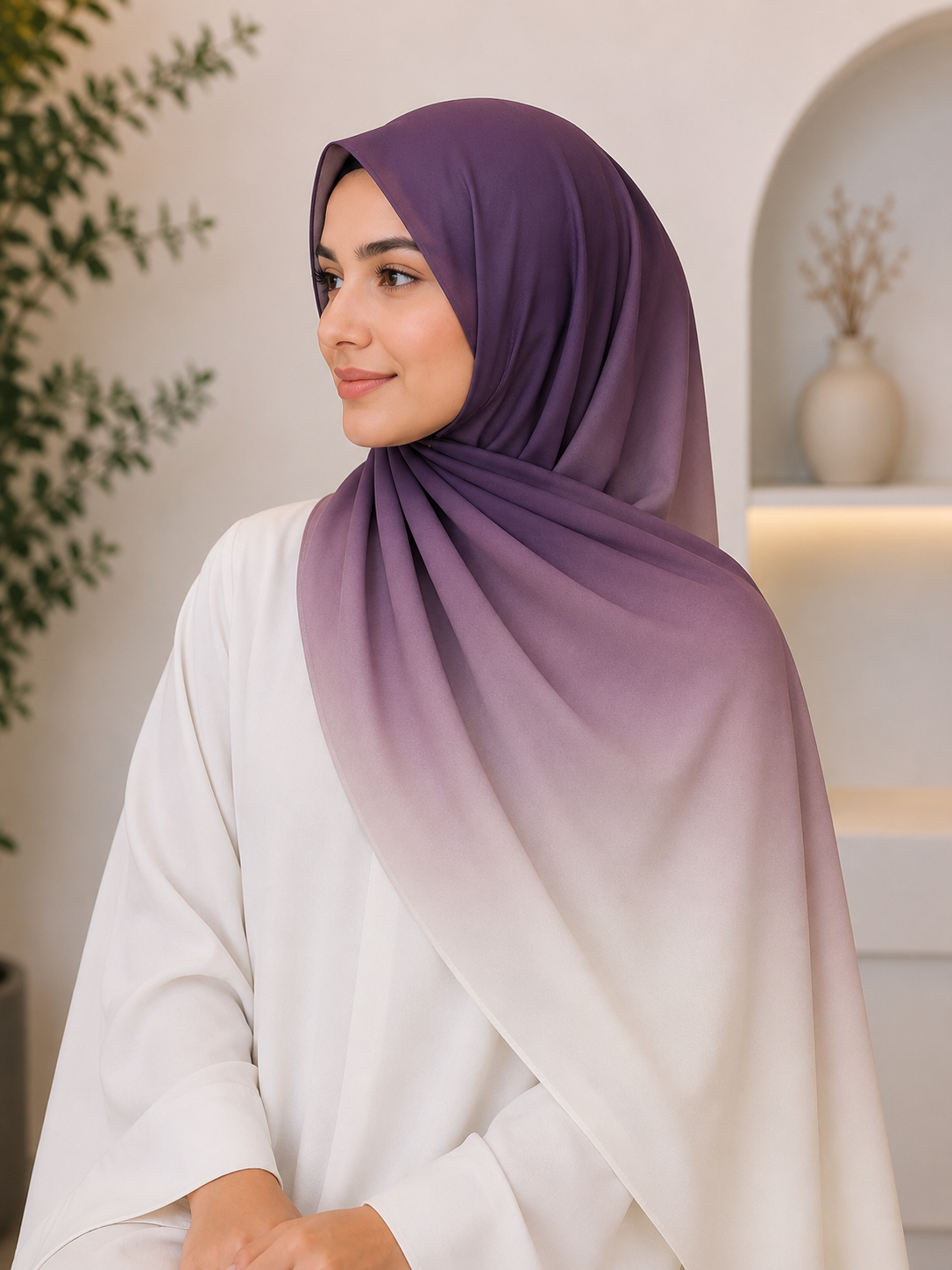 Dusty Plum- Ombre Chiffon Hijab