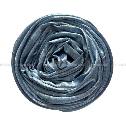 Cornflower Blue- Luxe Shimmer Crushed Satin Hijab