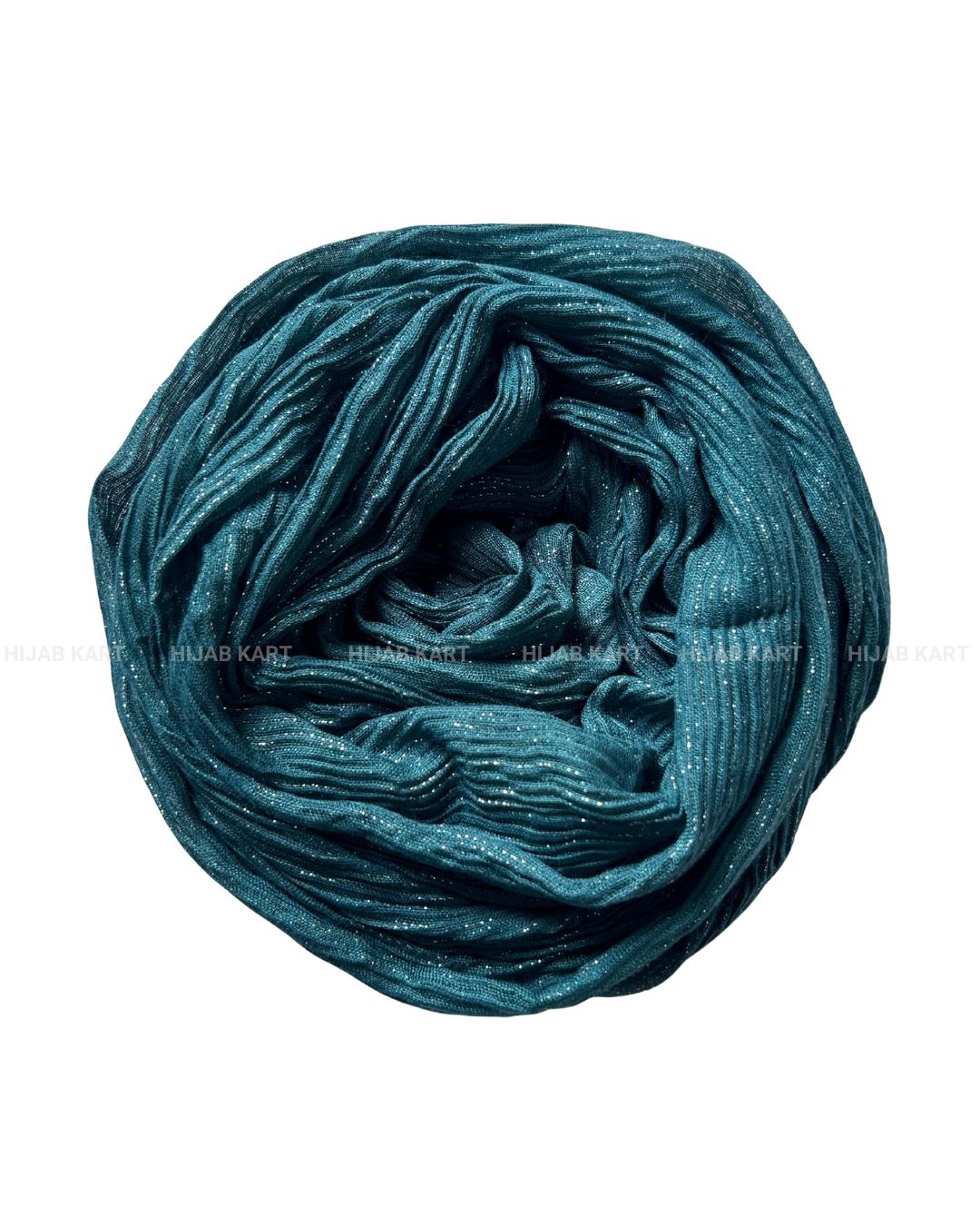 Teal Green- Cotton Shimmer Crushed Hijab