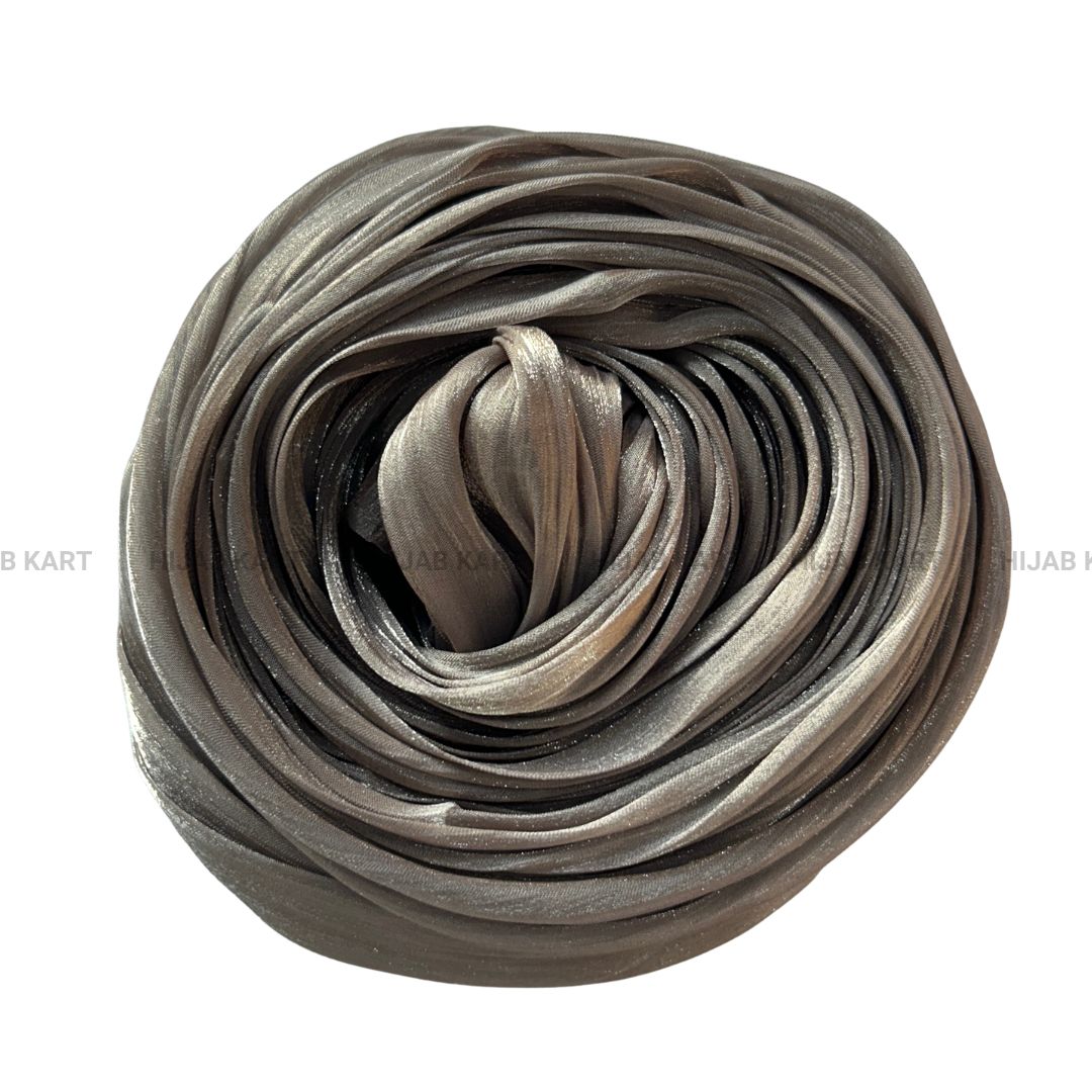 Warm Taupe- Flowy Organza Shimmer Hijab