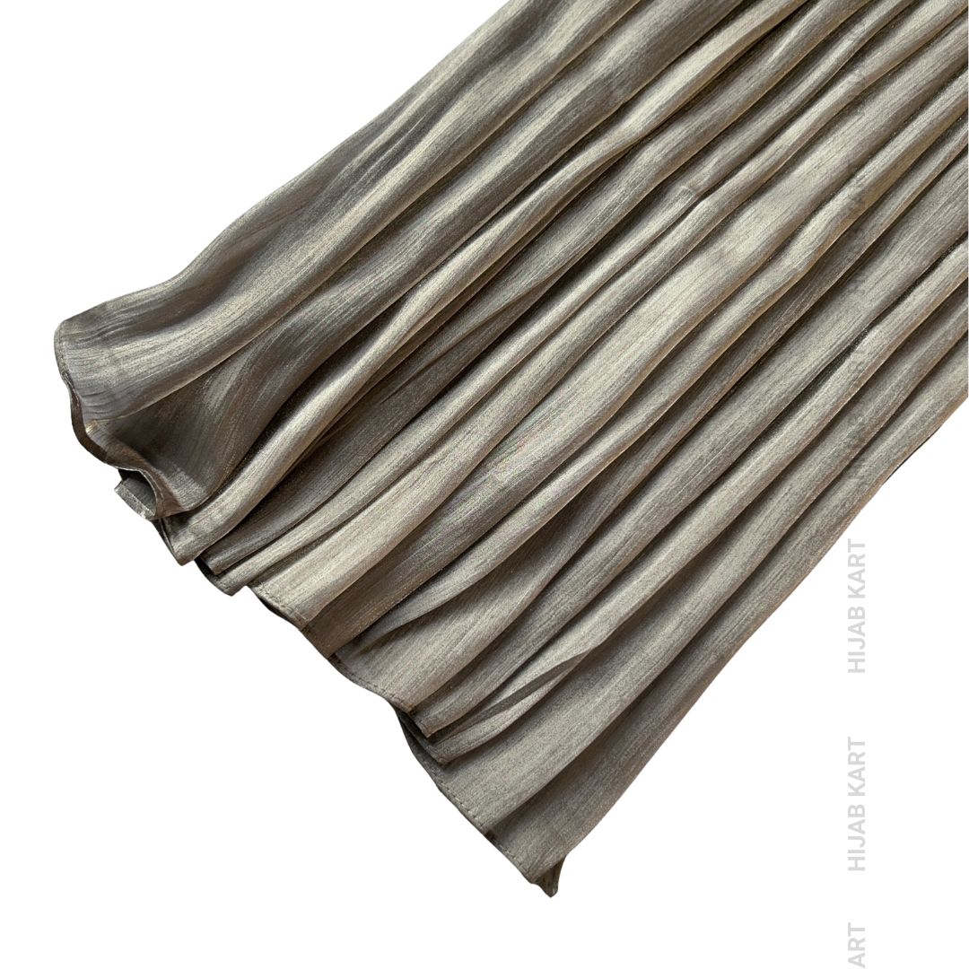 Warm Taupe- Flowy Organza Shimmer Hijab