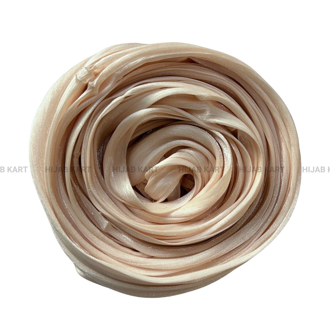Light Peach- Flowy Organza Shimmer Hijab