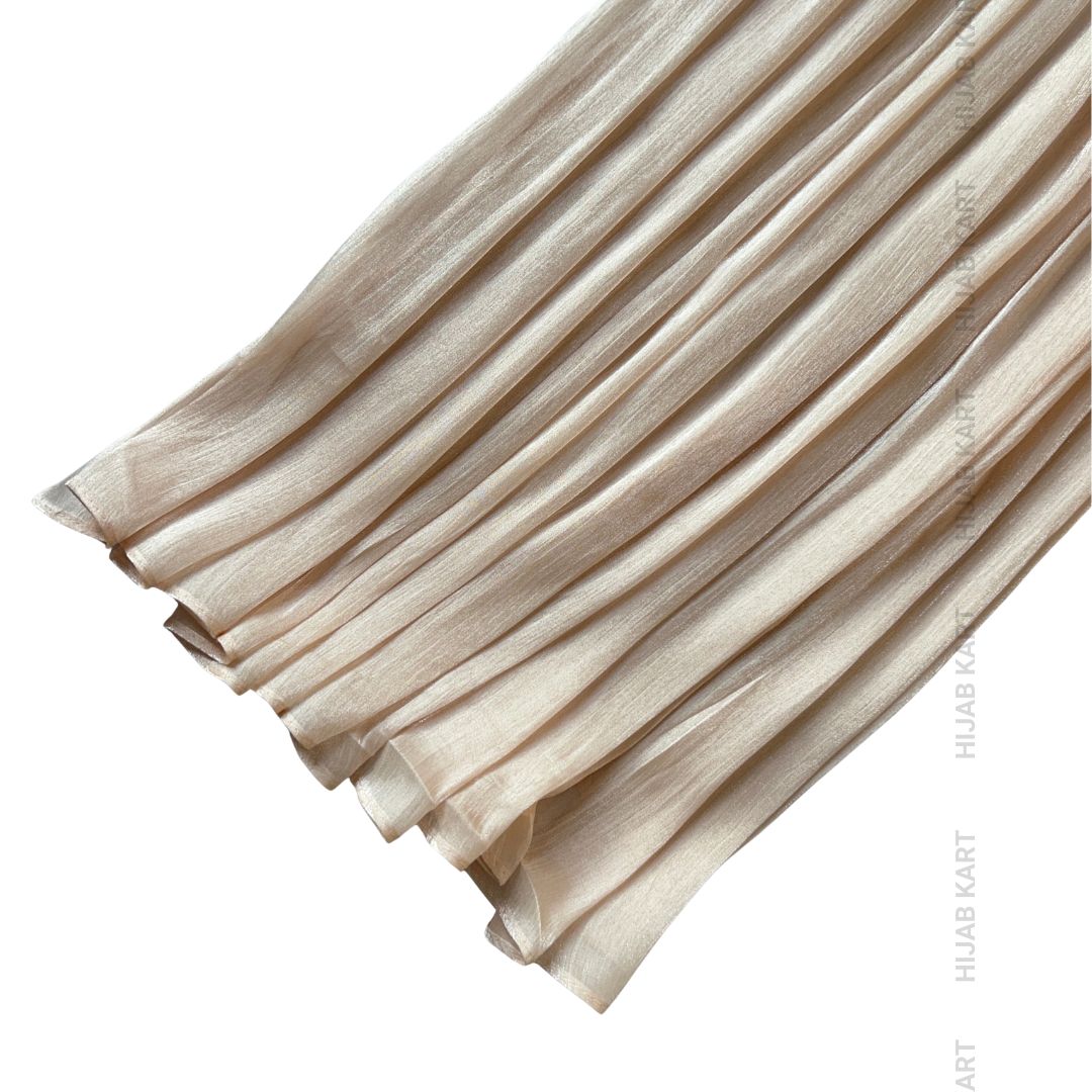 Light Peach- Flowy Organza Shimmer Hijab