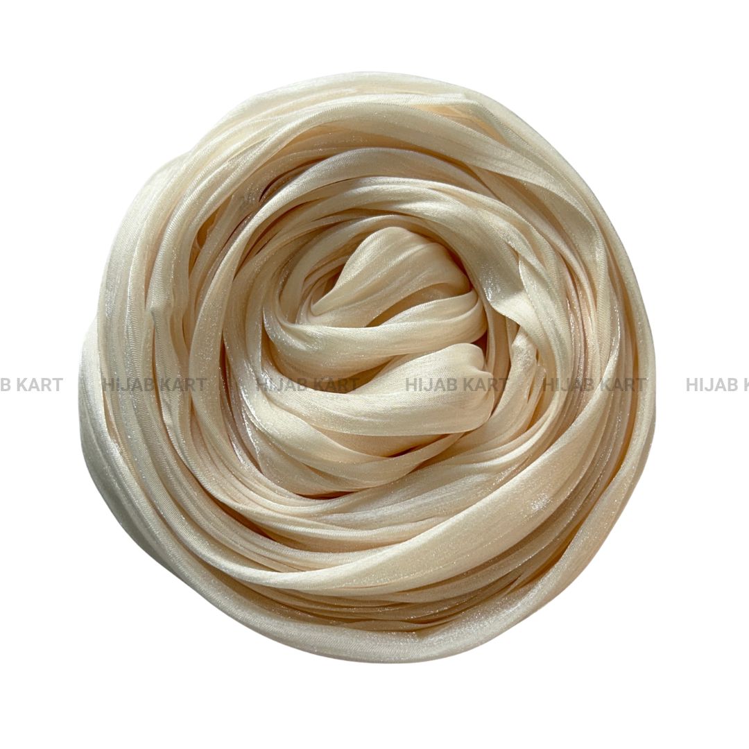 Cream- Flowy Organza Shimmer Hijab