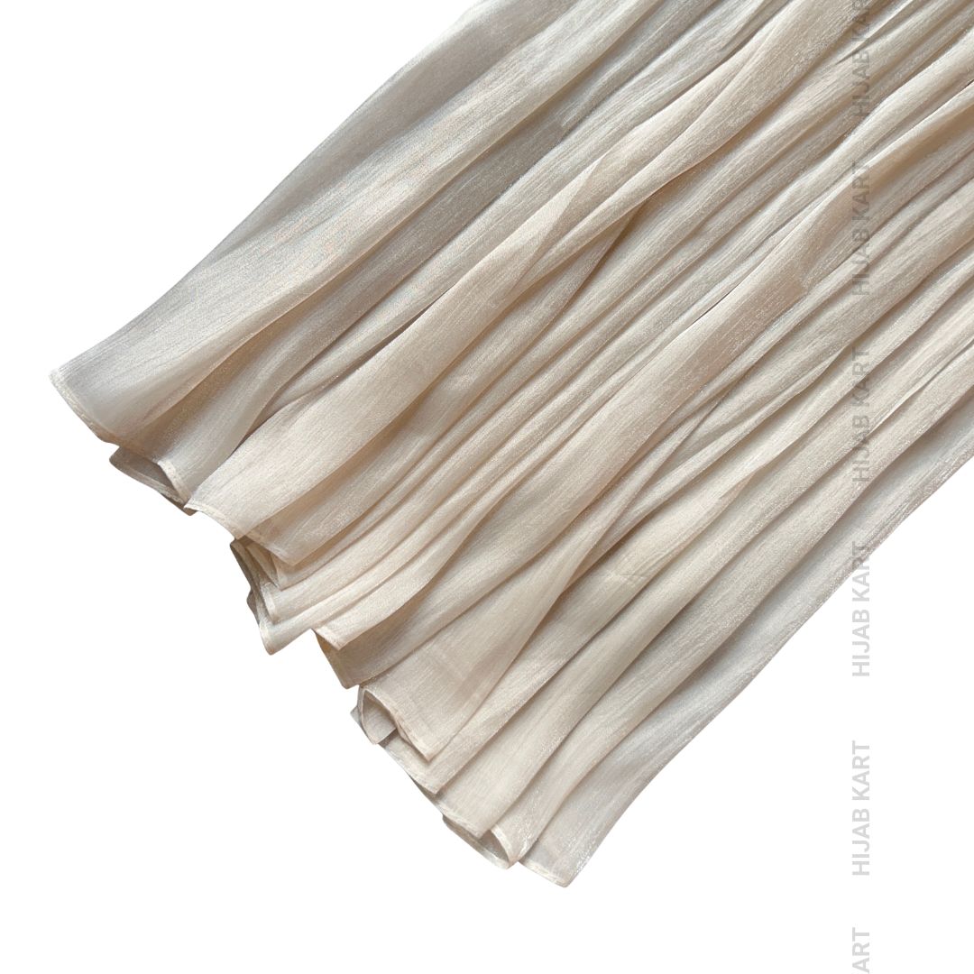 Cream- Flowy Organza Shimmer Hijab