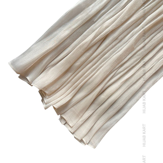 Cream- Flowy Organza Shimmer Hijab