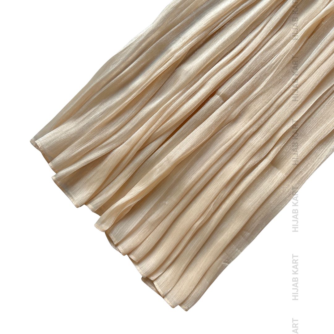 Blanched Almond- Flowy Organza Shimmer Hijab