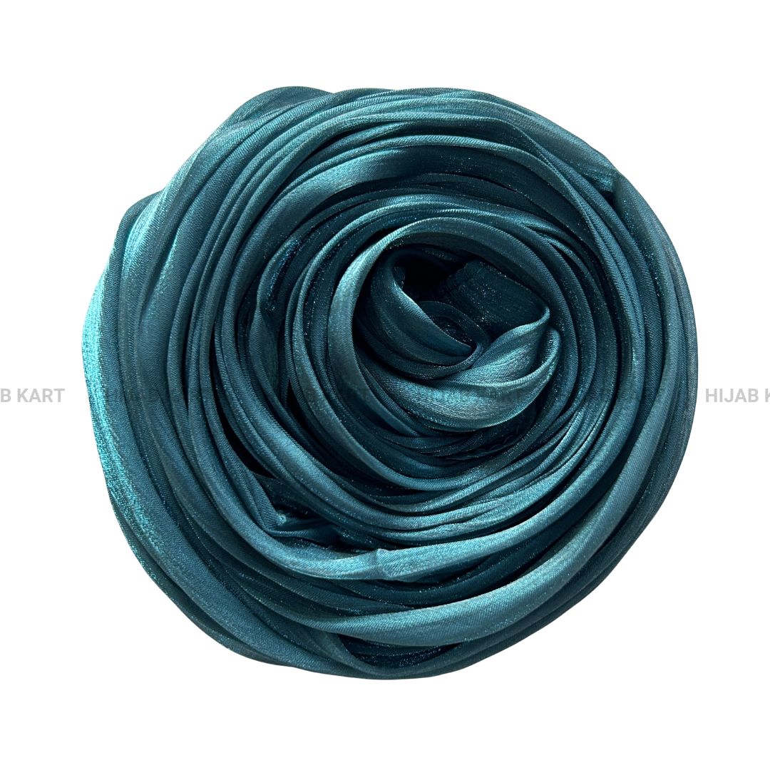 Teal- Flowy Organza Shimmer Hijab